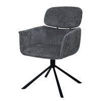 ARMLEHNENSTUHL - Schwarz - Grau - Strukturstoff - Eisen - 60 x 90 x 65 cm - Schwarz/Grau, Textil/Metall (60/90/65cm) - home24