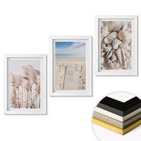 WANDBILDER 3er-Set - 20x30 cm Weißer Rahmen - Strandmuscheln Seegras - Weiß, Kunststoff (20/30cm) - ArtPrintCave