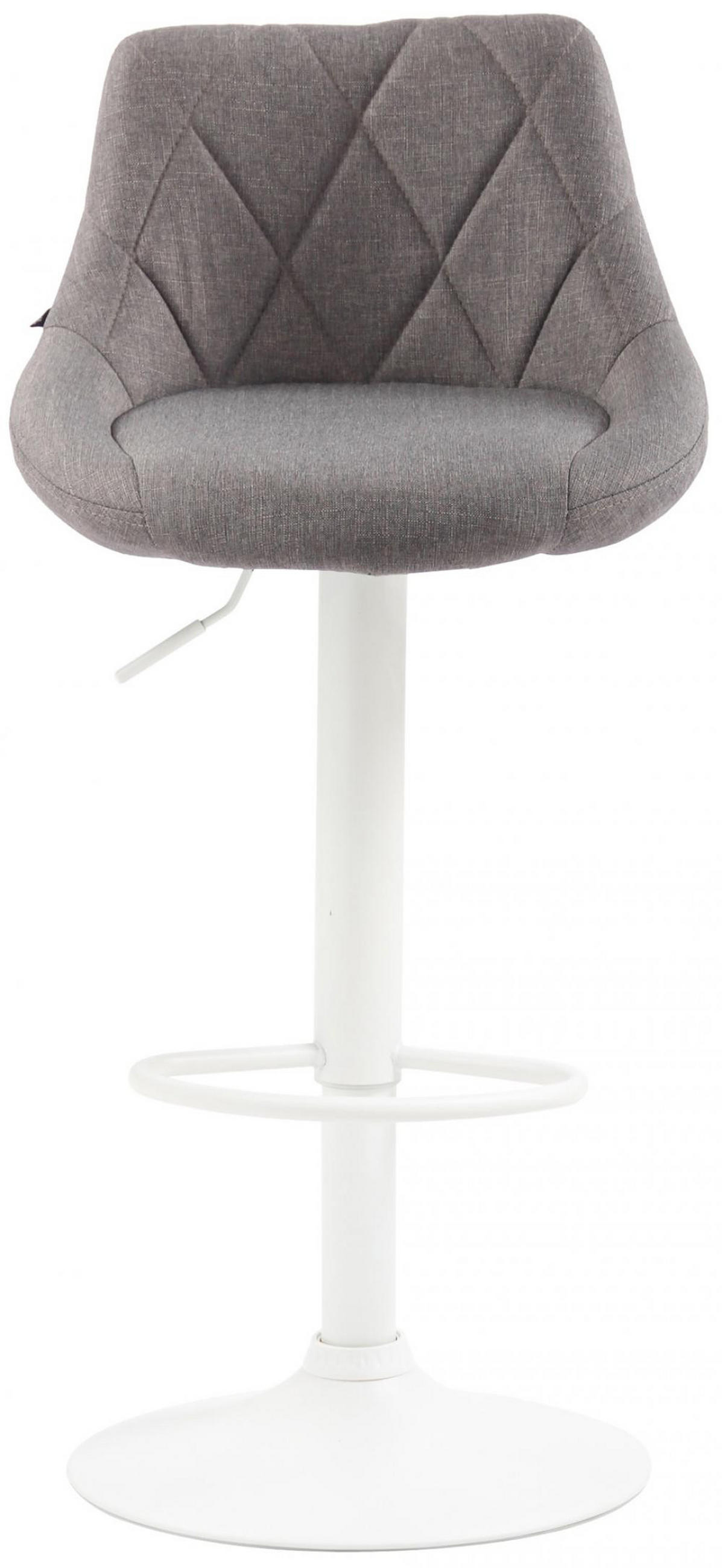 BARHOCKER Stoff grau - Weiß/Grau, Textil/Metall (46/83/49cm) - CLP