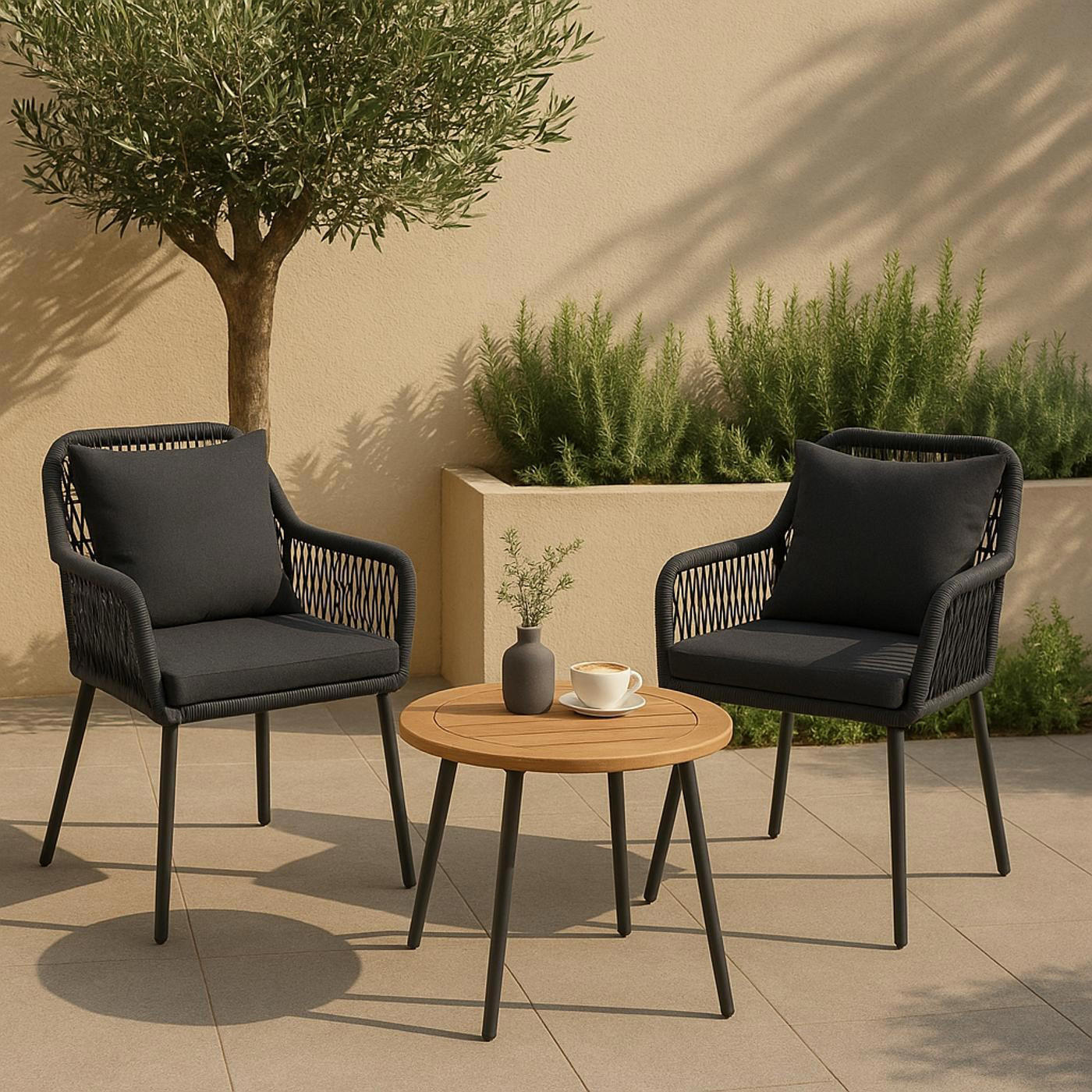 GARTENSTUHL AnthrazitGranit - Dunkelgrau/Anthrazit, Textil (54/81/62cm) - MCW
