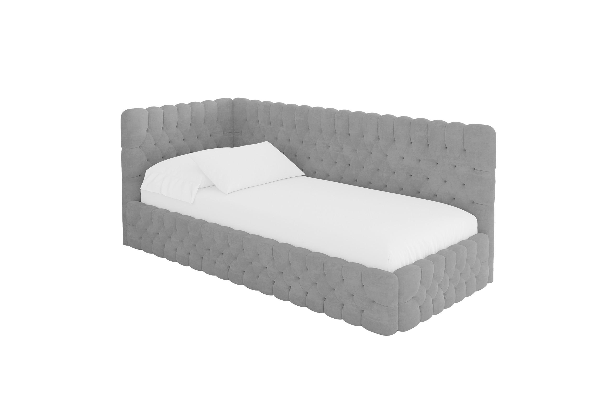 ALTDECOR JEDNOLŮŽKOVÁ POSTEL pro mládež s úložným prostorem, vpravo - MULY 90x200 šedá