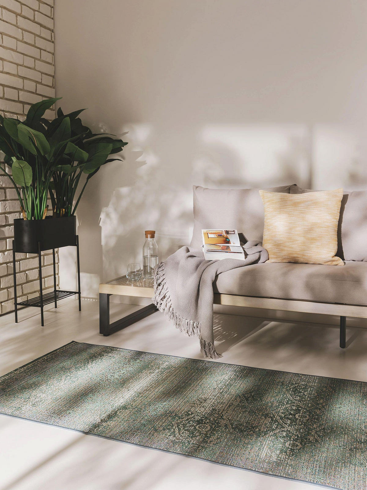 OUTDOORLÄUFER Artis Grün 80x250 cm - Grün, Textil (80/250cm) - benuta Nest