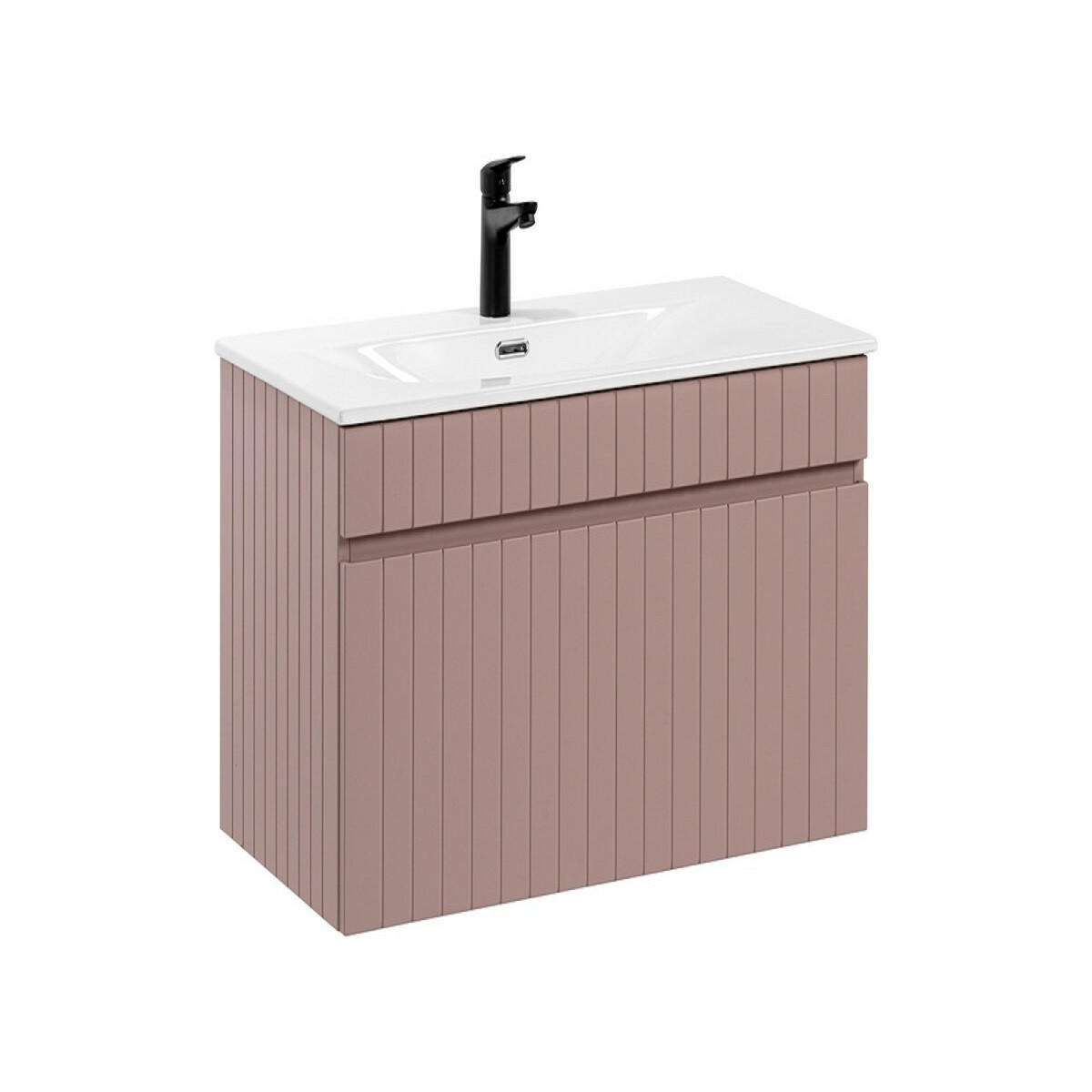 WASCHTISCHKOMBI 80 cm 2 Teile - Iconic Rose I BM226 in Antique Rose/Weiß - Rosa/Weiß, Holz (80/46/46cm)