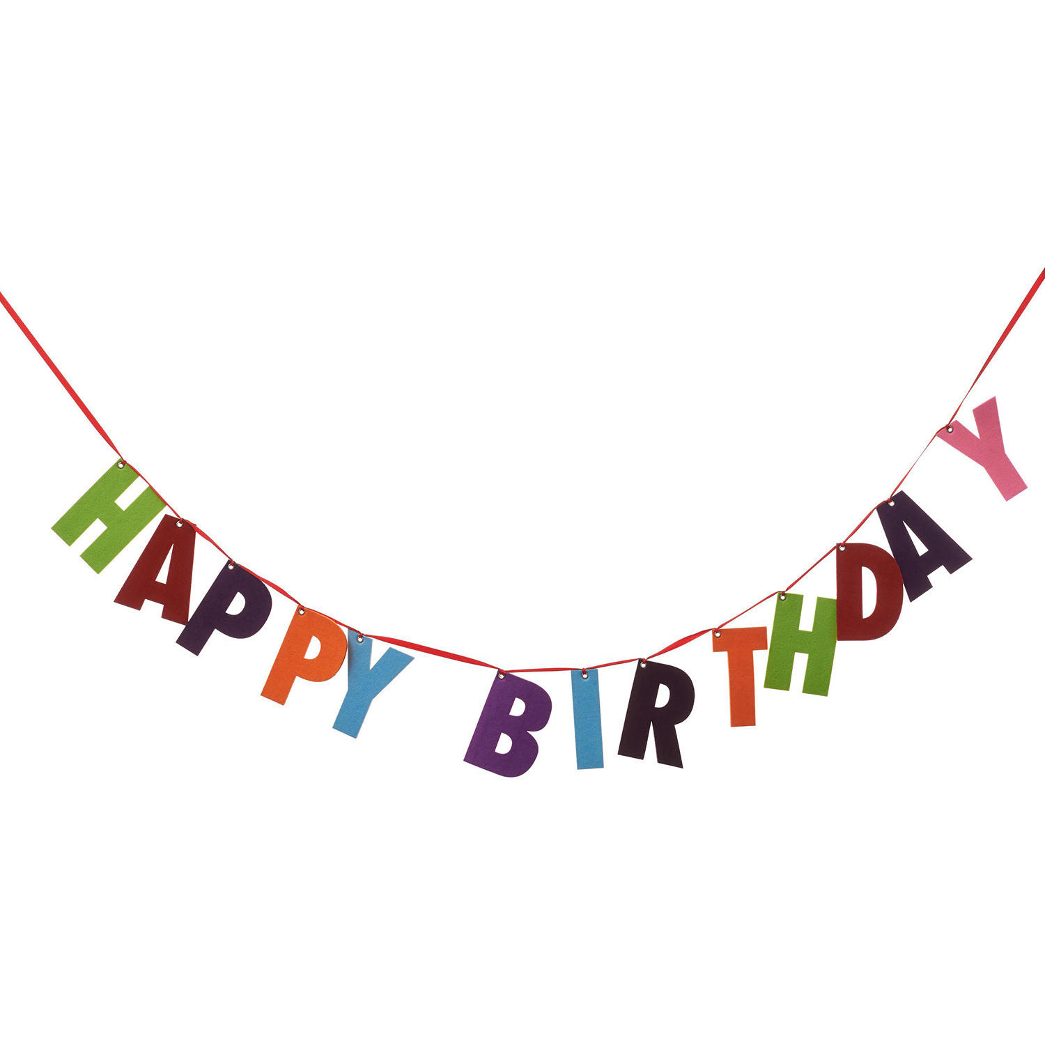 GIRLANDE (6er Set) Happy Birthday - Multicolor, Textil (14/0.5/143cm) - Butlers