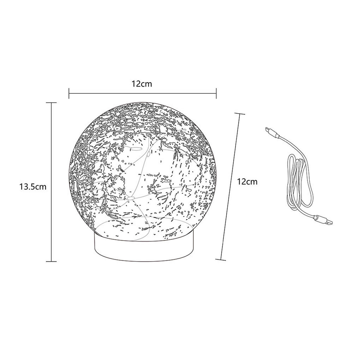 LED TISCHLEUCHTE SOONA Silber Glas Crackle - Silberfarben, Glas (12/12/13.5cm) - Globo Lighting