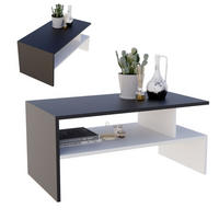 COUCHTISCH Holzwerkstoff rechteckig stabil Schwarz-Weiß 50/45/93cm - Schwarz/Weiß, Holzwerkstoff (50/93/45cm) - CraftPAK