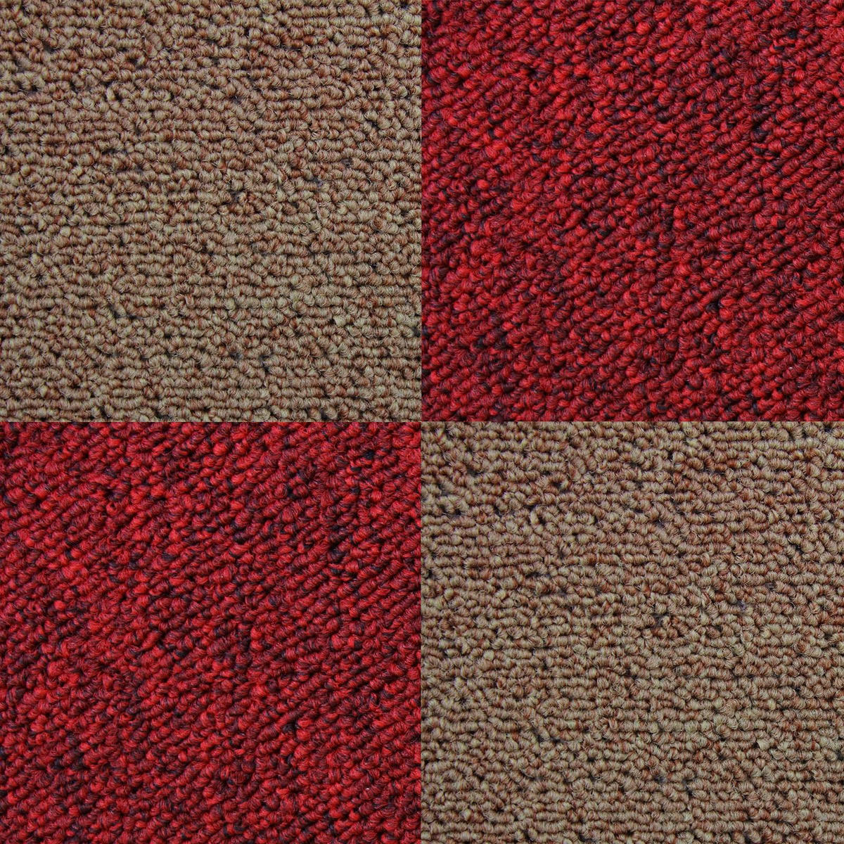 TEPPICHFLIESEN 50 x 50cm Sand & Fieberrot 10m² - Anthrazit, Textil (50/50/1cm) - Monstershop