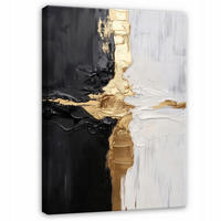 LEINWANDBILD Abstrakt Grau Gold Schwarz Modern 60x40 - Multicolor, Holzwerkstoff (40/60cm) - Wallarena