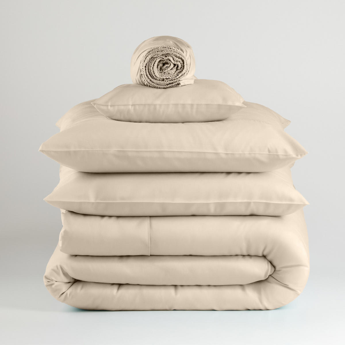 SPANNBETTLAKEN Satinette - Greige, Textil (180/200cm) - home&you