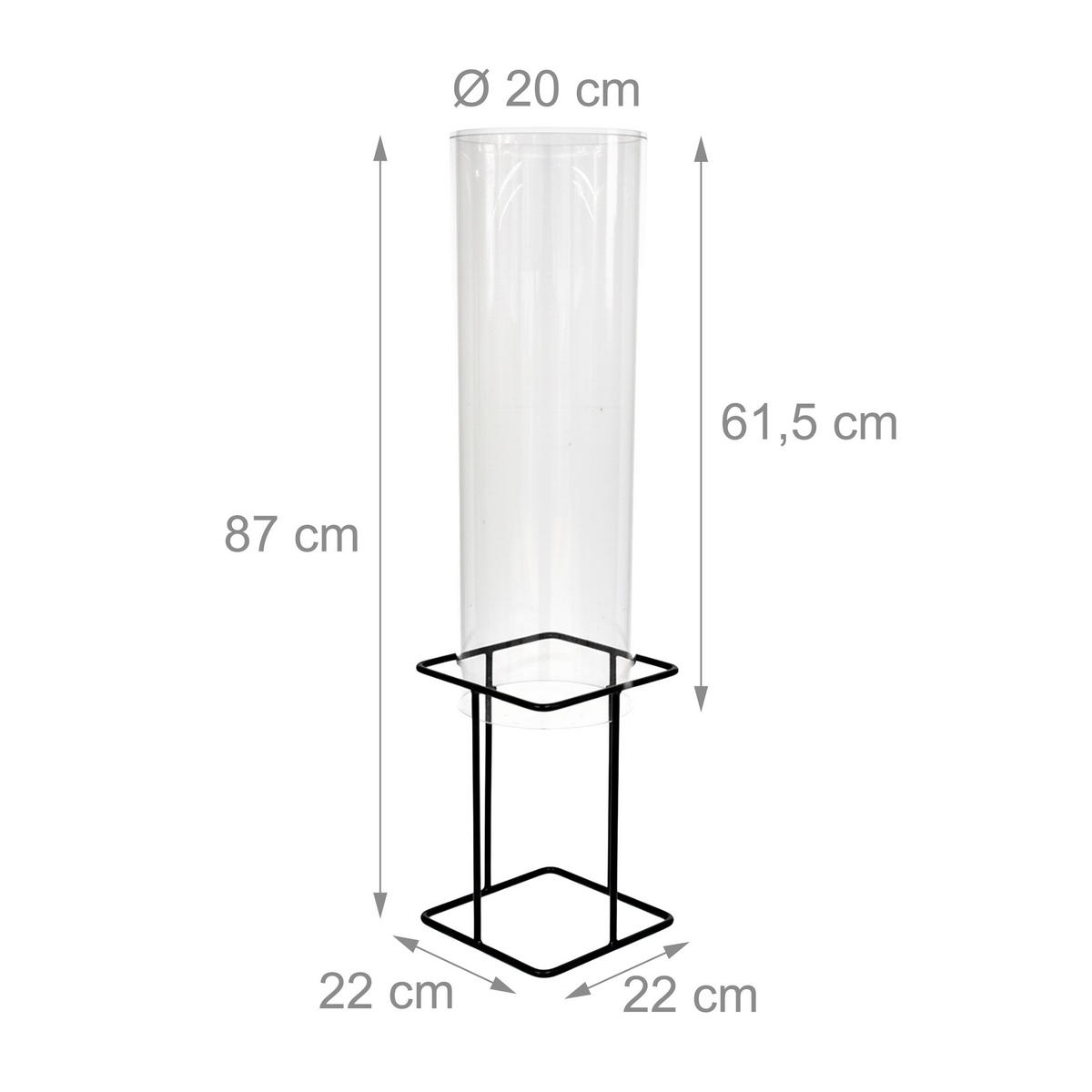 FISCHSÄULE - Transparent, Kunststoff/Metall (22/22/87cm) - Relaxdays