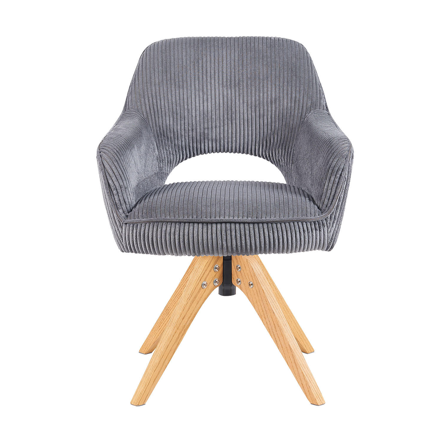 DREHSTUHL Mika-Lena - Honigeiche/Grau, Eichenholz/Holz (60/87/65cm) - DUBI Möbel