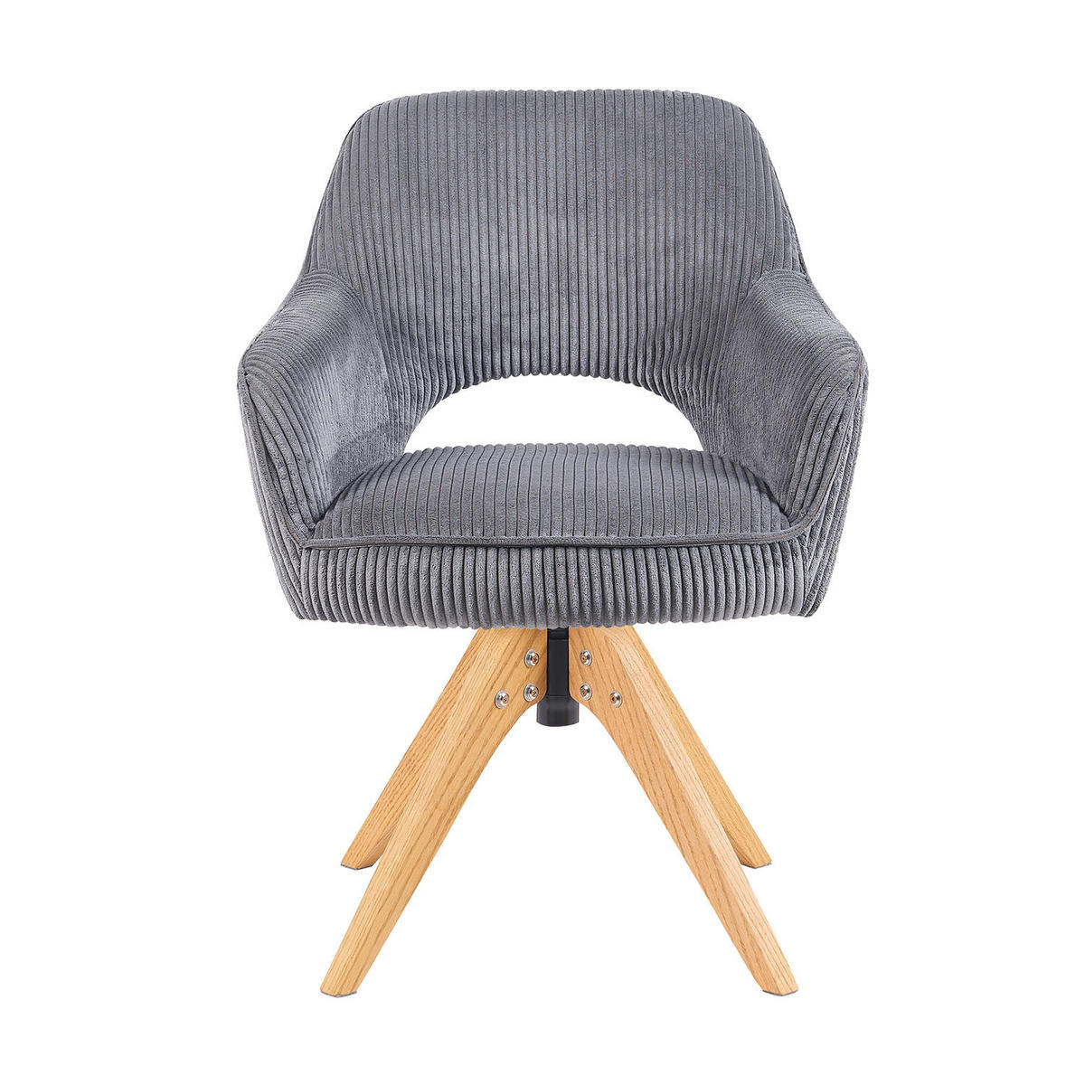 DREHSTUHL Mika-Lena - Honigeiche/Grau, Eichenholz/Holz (60/87/65cm) - DUBI Möbel