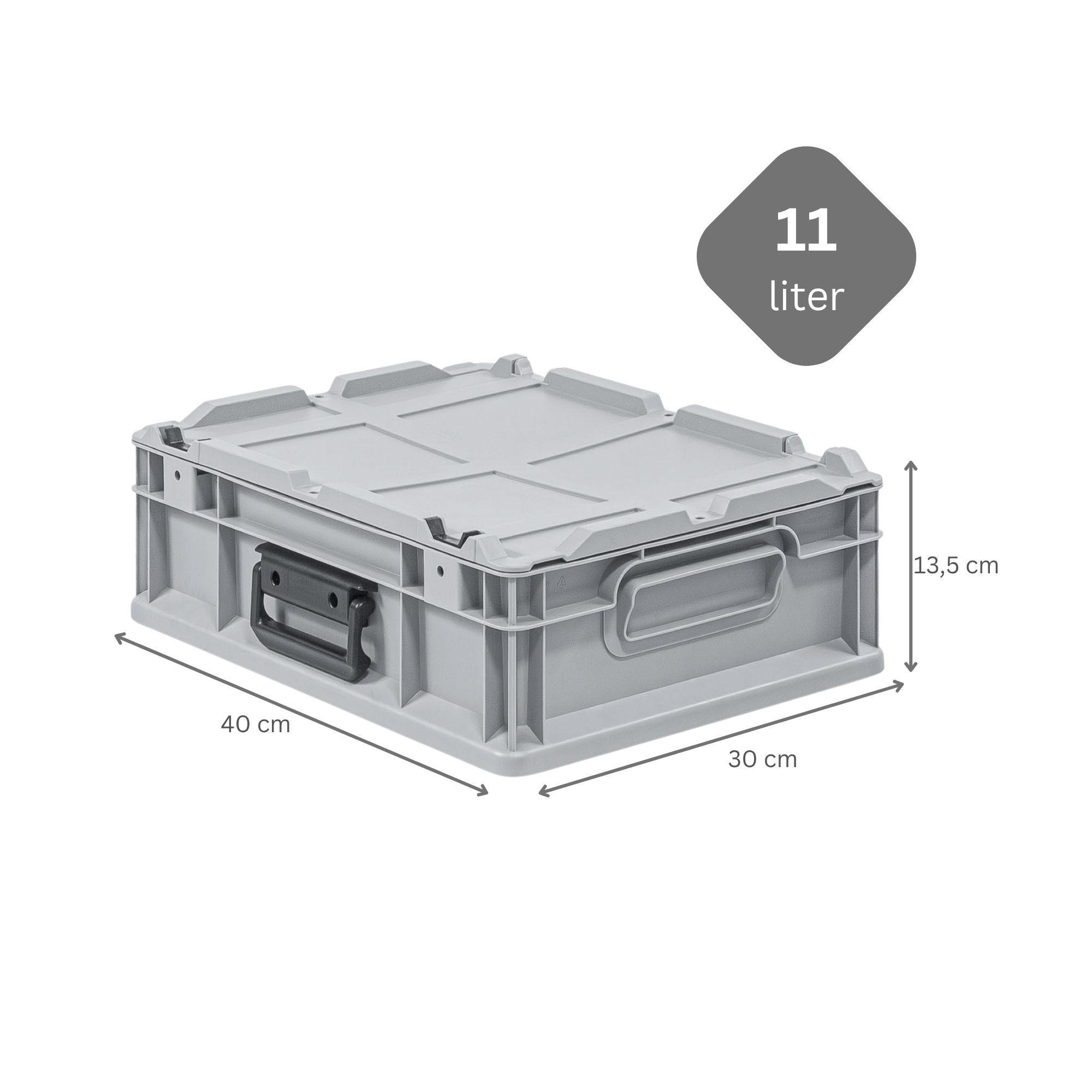EUROBOX 7x Nextgen Portable 135x30x40cm 11 Liter - Grau, Kunststoff (31/13.5/40cm) - PROREGAL