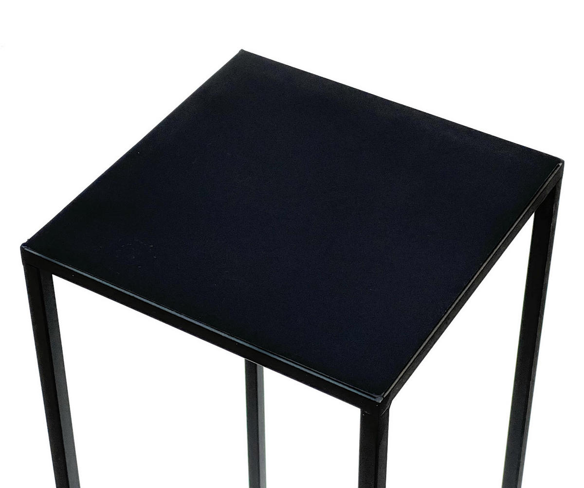BLUMENHOCKER Metall Schwarz Eckig 100 cm - Schwarz, Metall (24/100/24cm) - DanDiBo