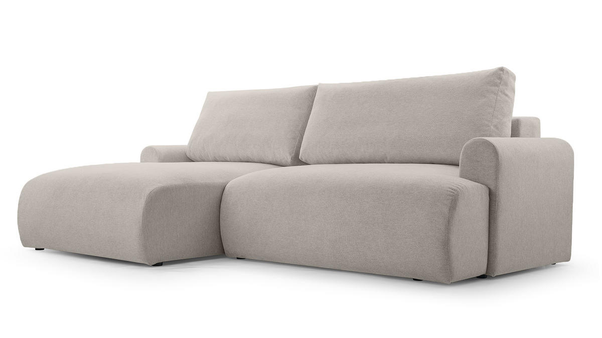 ECKSOFA mit Schlaffunktion Bordon, Beige - Beige, Textil (150/260cm) - Fedve