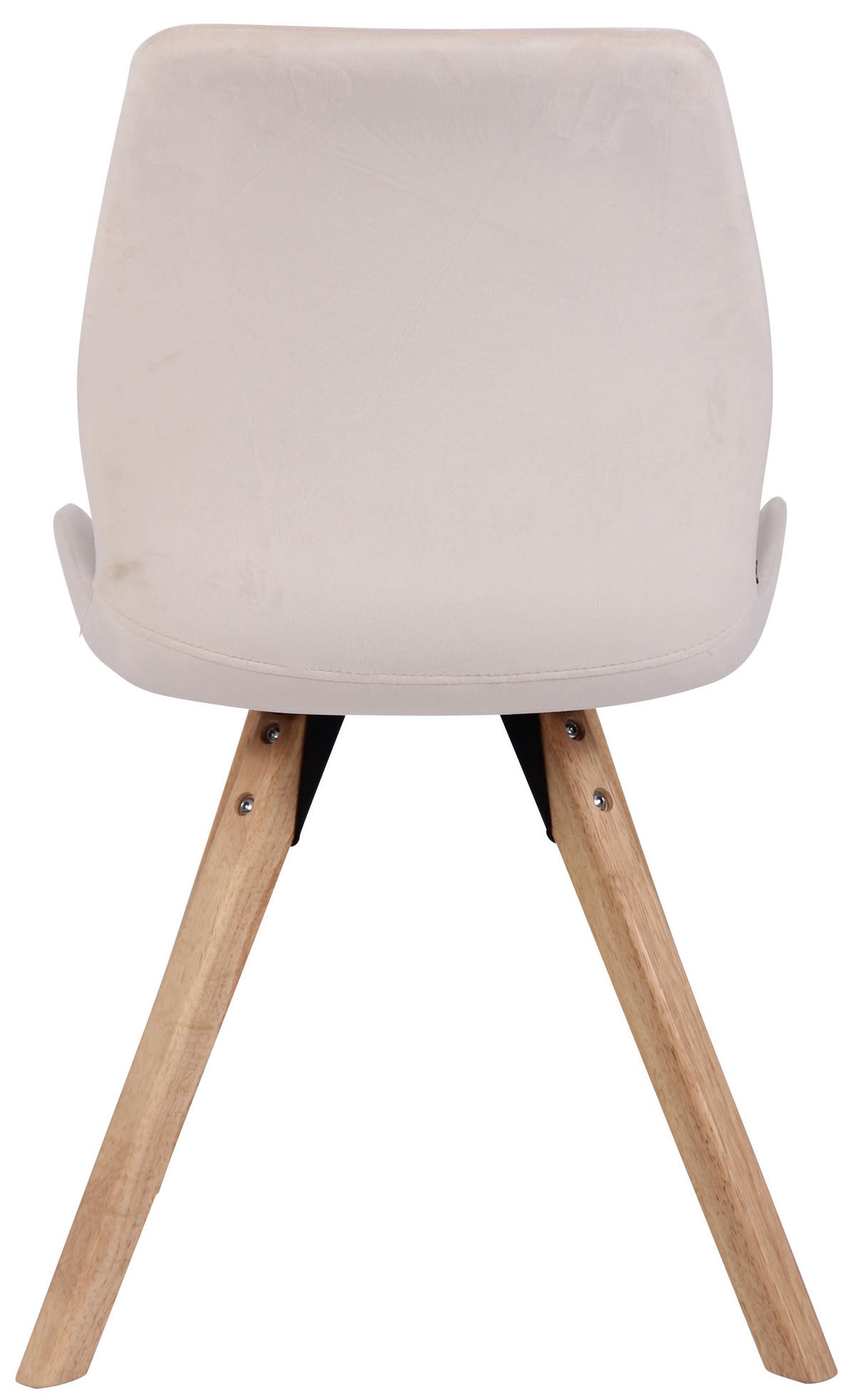 STUHL Samt creme - Eukalyptusholzfarben/Creme, Holz/Textil (49/87.5/58cm) - CLP