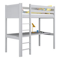 HOCHBETT N06 mit Schreibtisch Grau 90/190 - Grau, Naturmaterialien/Holz (90/190cm) - N-Wood