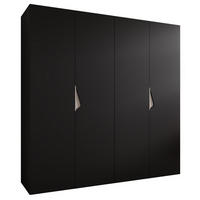 DREHTÜRENSCHRANK 202/200/52 4-türig - Beige/Schwarz, Holz/Metall (200/202/52cm) - Abiks Möbel