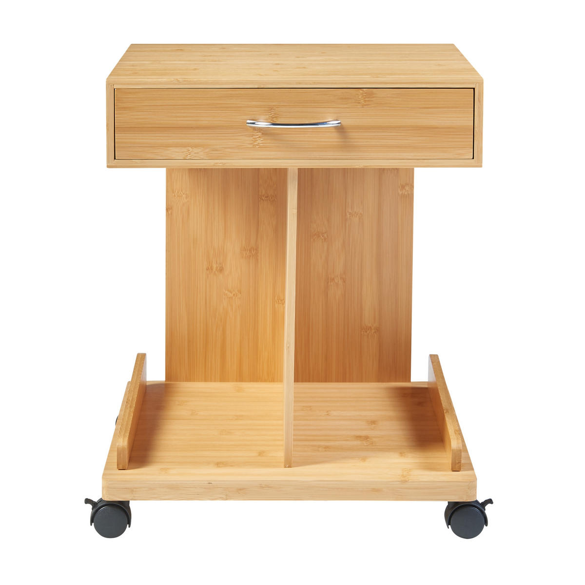 BEISTELLTISCH rollbar Jokkmokk - Naturfarben, Holz (43/43/56.5cm) - [en.casa]
