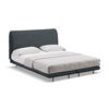 POLSTERBETT Doppelbett mit Matratze Bouclé Stoff Grau - Dunkelgrau/Schwarz, Textil/Metall (140/200cm) - Makamii