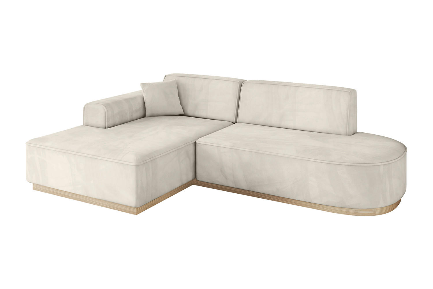 ECKSOFA Ottomane Links IREA-L1 - 234x171x83 cm Dunkelgrau - Ecru, Holzwerkstoff/Textil (234/171cm) - ALTDECOR