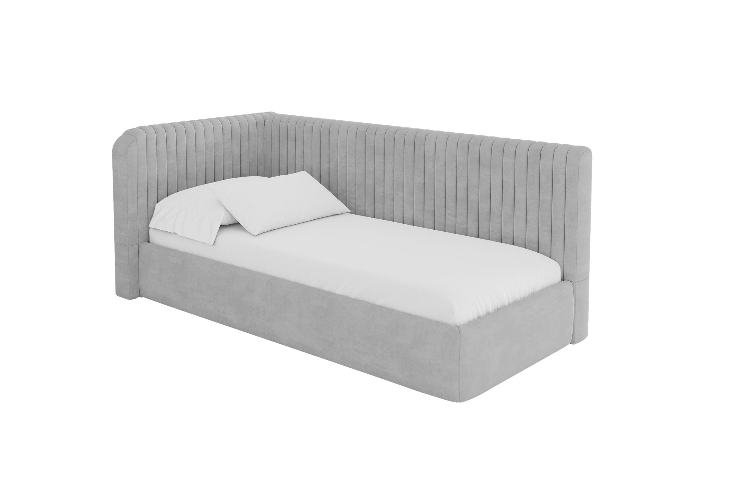 ALTDECOR JEDNOLŮŽKOVÁ POSTEL pro mládež s úložným prostorem a matrací H3/H4, vpravo - AURY 100x200 šedá