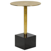 BEISTELLTISCH Metall/Marmor gold/schwarz rund 30 cm Colibri - Goldfarben/Schwarz, Metall (30/30/54cm) - Beliani