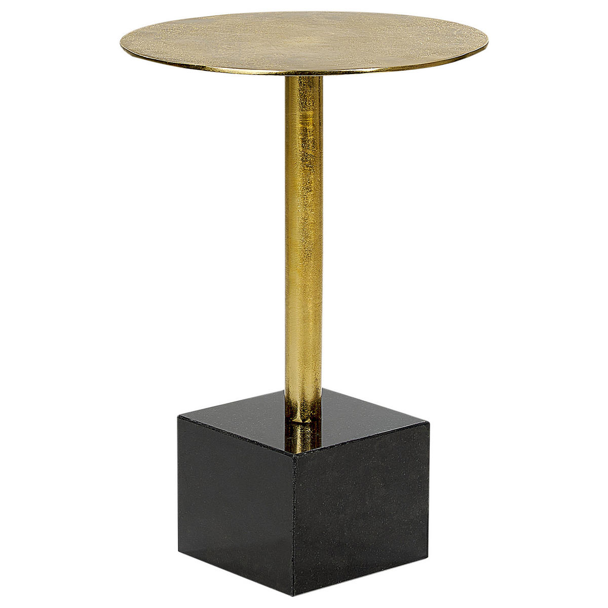 BEISTELLTISCH Metall/Marmor gold/schwarz rund 30 cm Colibri - Goldfarben/Schwarz, Metall (30/30/54cm) - Beliani
