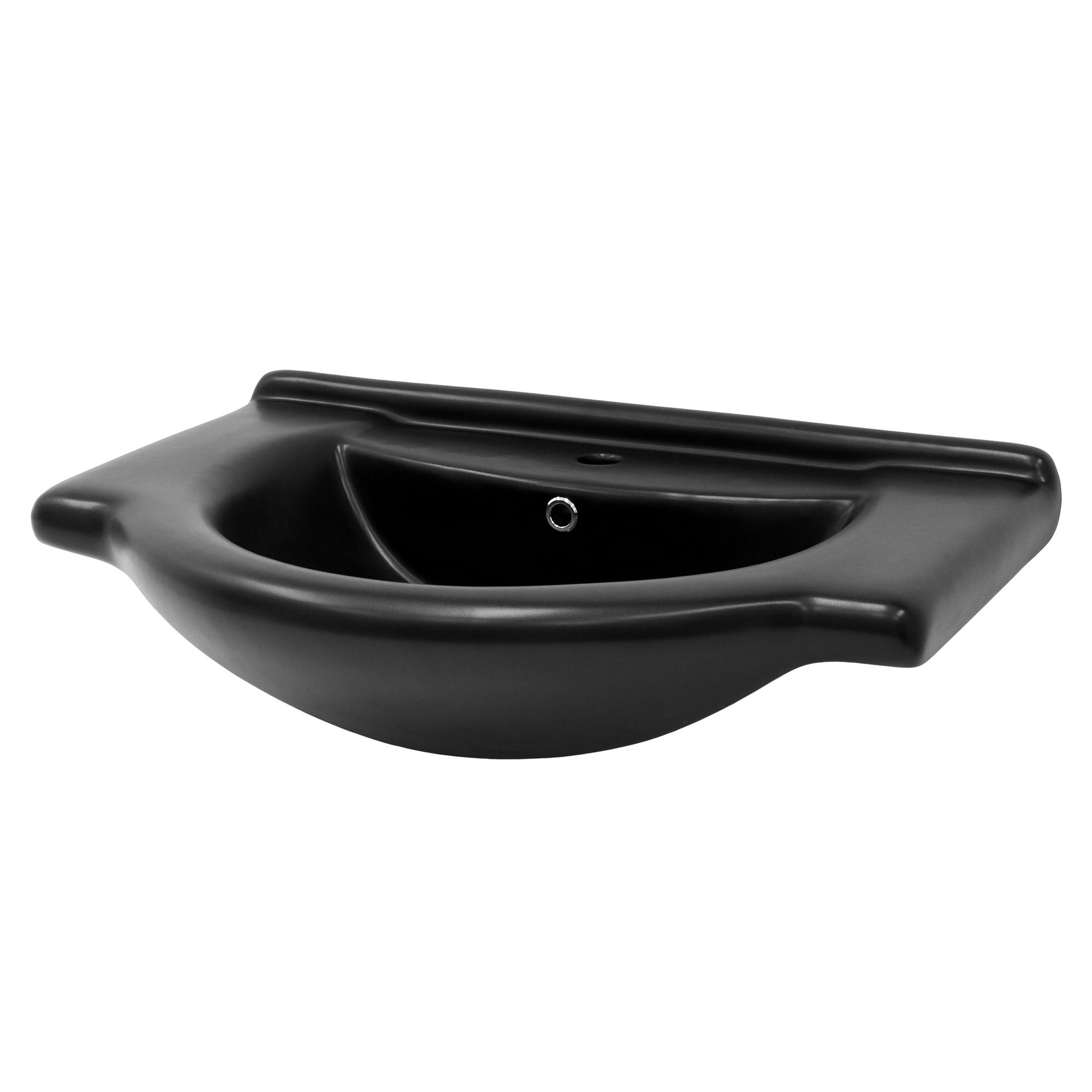 WASCHBECKEN - Schwarz, Keramik (50.5/22.5/77cm) - ML-DESIGN
