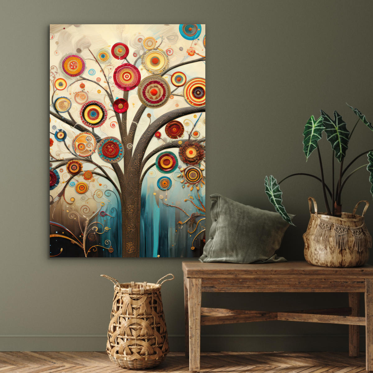 METALLBILD Baum - Baum des Lebens - Farbe 60x90 cm - Braun, Metall (60/90cm) - MuchoWow