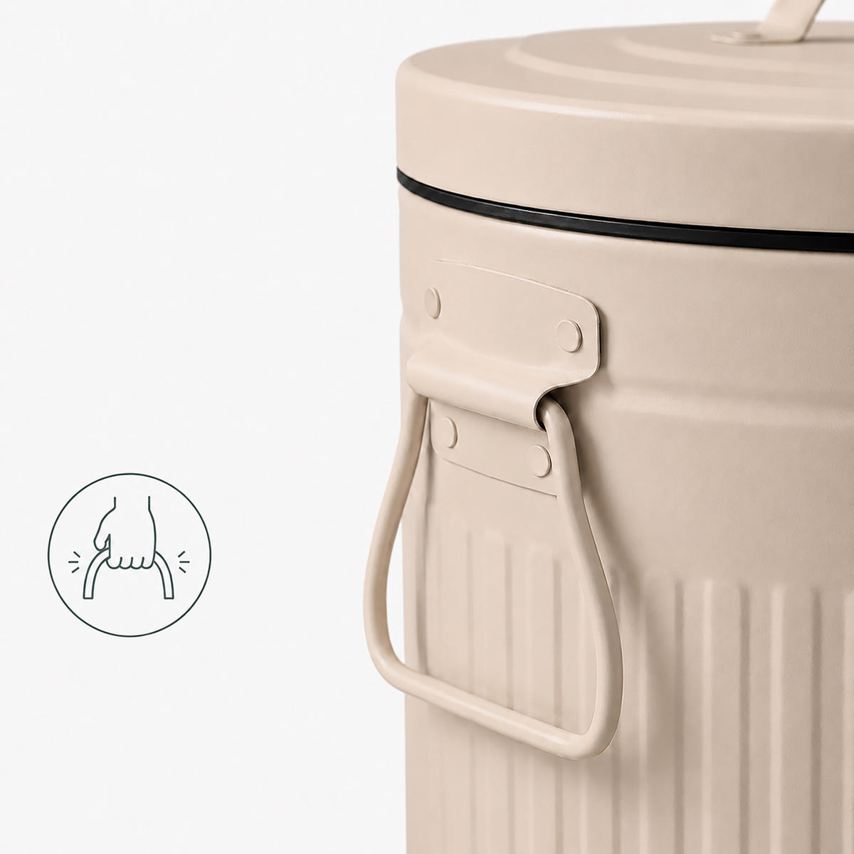 COȘ Bej 12 l cu pedală softclose metal - bej, material plastic/metal (25/41/25cm) - Relaxdays