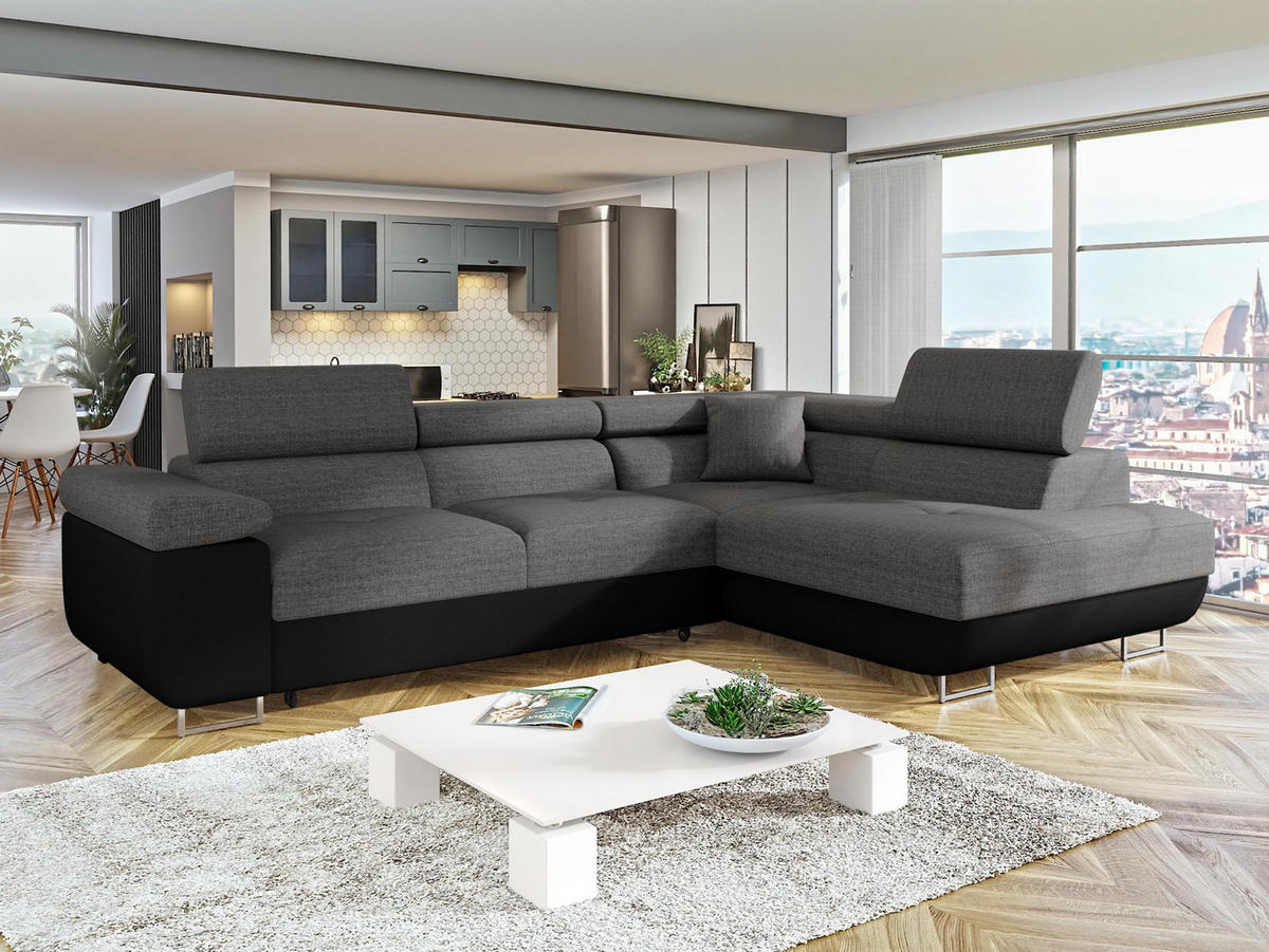 ECKSOFA Torezio, Seite: Rechts - Graphitfarben, Holz/Textil (274/203cm) - MIRJAN24