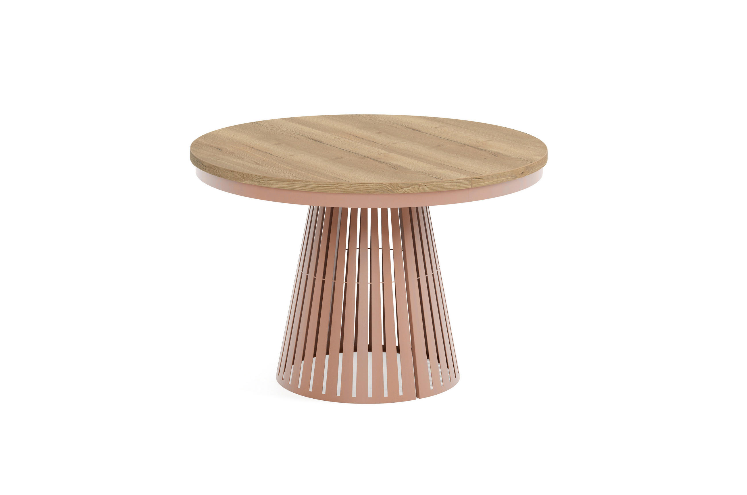 ESSTISCH Cone Bis - Hellbraun/Kupferfarben, Holzwerkstoff/Metall (120/120/76cm) - Meblini