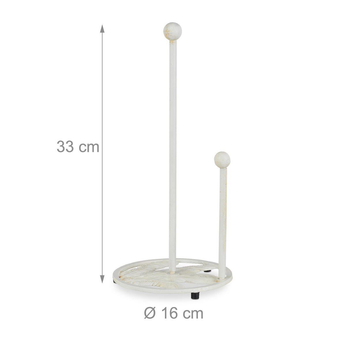 KÜCHENROLLENHALTER - Weiß, Kunststoff/Metall (16/33/16cm) - Relaxdays