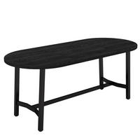ESSTISCH 180/80/75 cm mit abgerundeten Ecken DE-39834 Schwarz - Schwarz, Holzwerkstoff (80/180/75cm) - ComfortXL