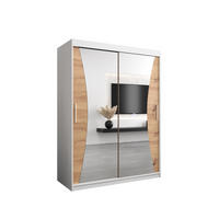 SCHWEBETÜRENSCHRANK 200/150/62 2-türig - Silberfarben/Weiß, Holz/Kunststoff (150/200/62cm) - Abiks Möbel