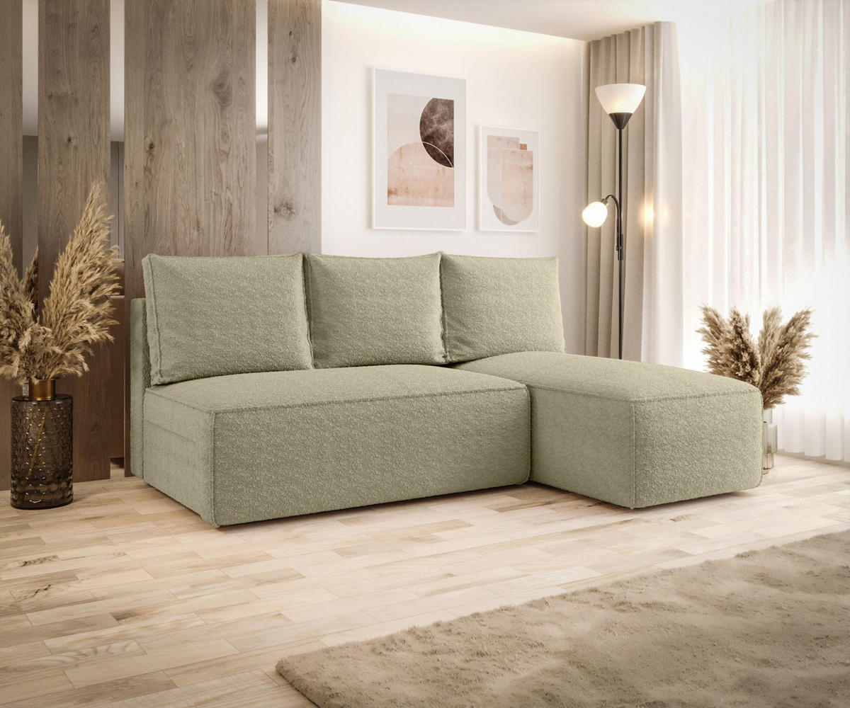 ECKSOFA mit Schlaffunktion SAVIO MINI Quelle 06 Rechts - Beige, Textil (200/140cm) - Bedante
