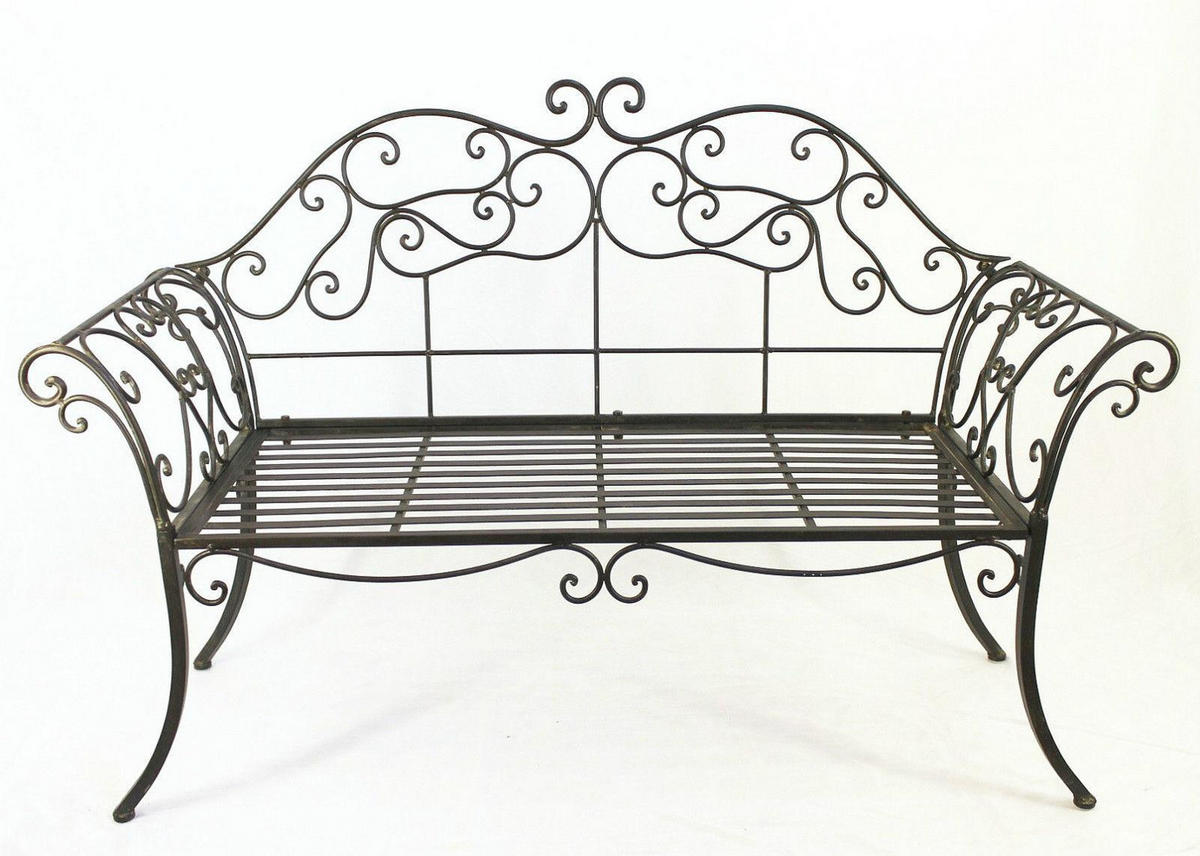 GARTENBANK 2-Sitzer Metall Braun 146/50/98 cm - Braun, Metall (146/98/50cm) - DanDiBo