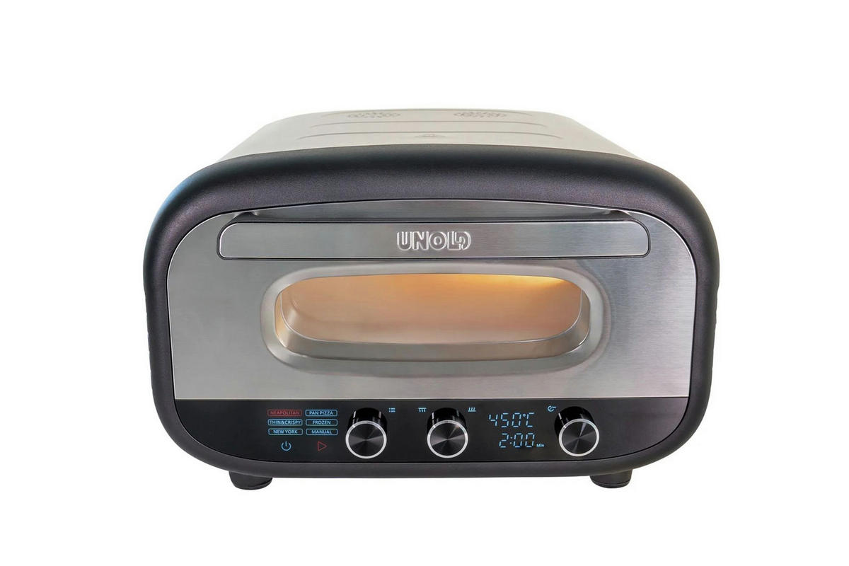 TISCHGRILL Pizzaofen, bis 450 °C, Cordierit-Pizzastein, silber - Edelstahlfarben, Metall (41.5/38.8/55.8cm) - Westfalia