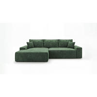ECKSOFA VERONA links grün Cord Poso 14 - Schlaffunktion, Bettkasten - Grün, Textil (280/185cm) - Cornero
