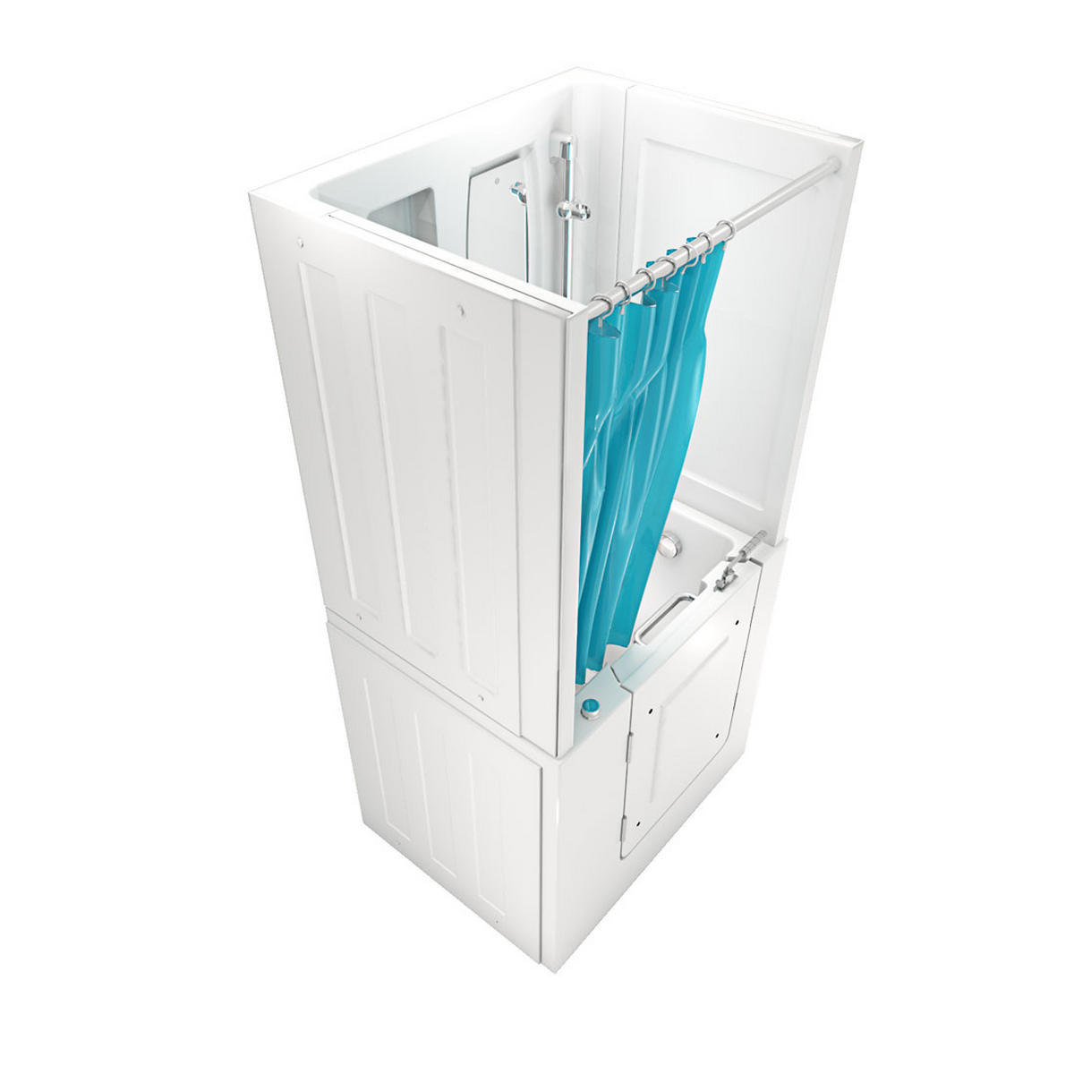 DUSCHE Whirlpool mit Tür S02D-WP-A-L - Weiß, Glas/Kunststoff (78/100/205cm) - AcquaVapore by Sandra Jentho