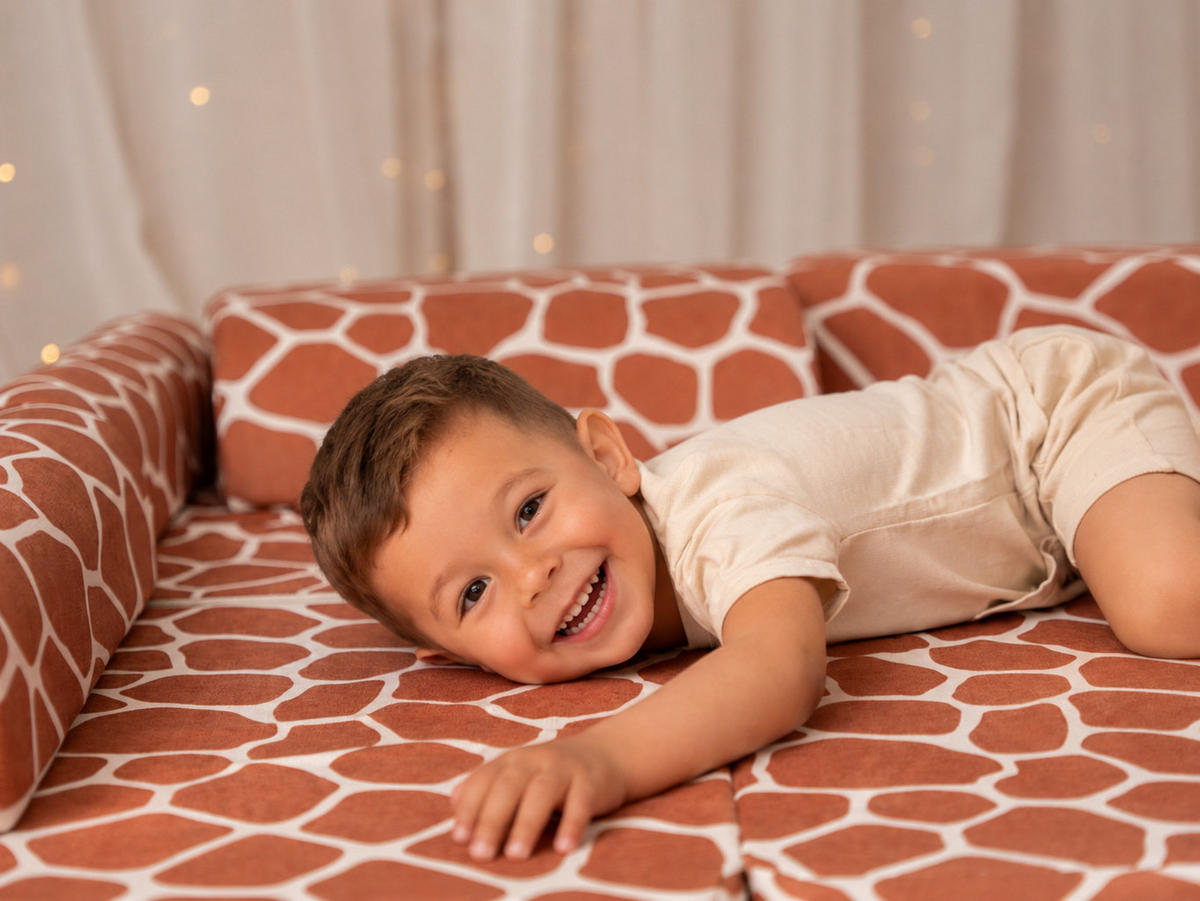 MODULARER Kindersessel Giraffe – weicher Spiel- und Loungesessel für Kinder - Braun, Textil (60/50/60cm) - Bees & Blooms