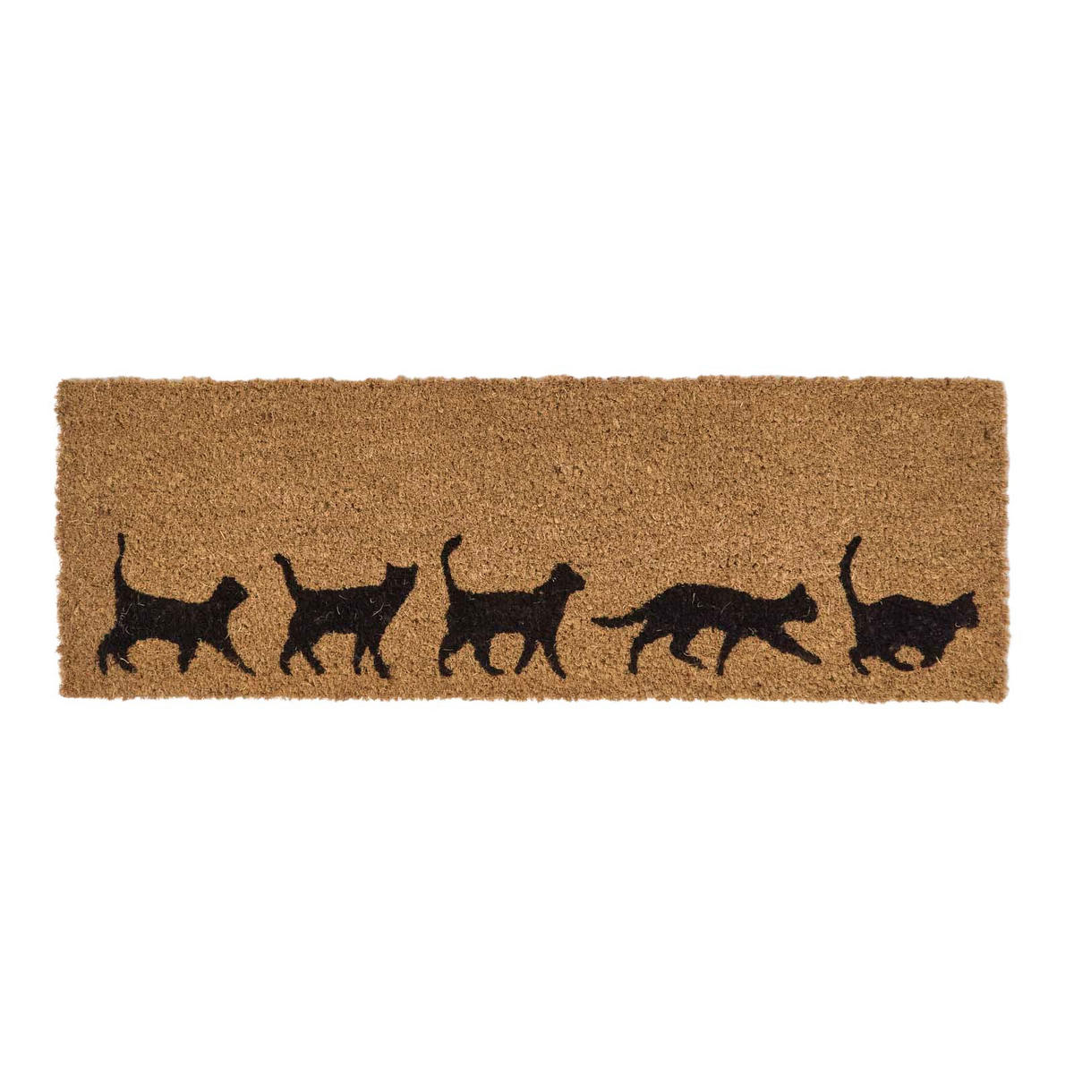 FUSSMATTE Katzen rutschfest 25/75 cm - Schwarz, Naturmaterialien (25/75cm) - Homescapes