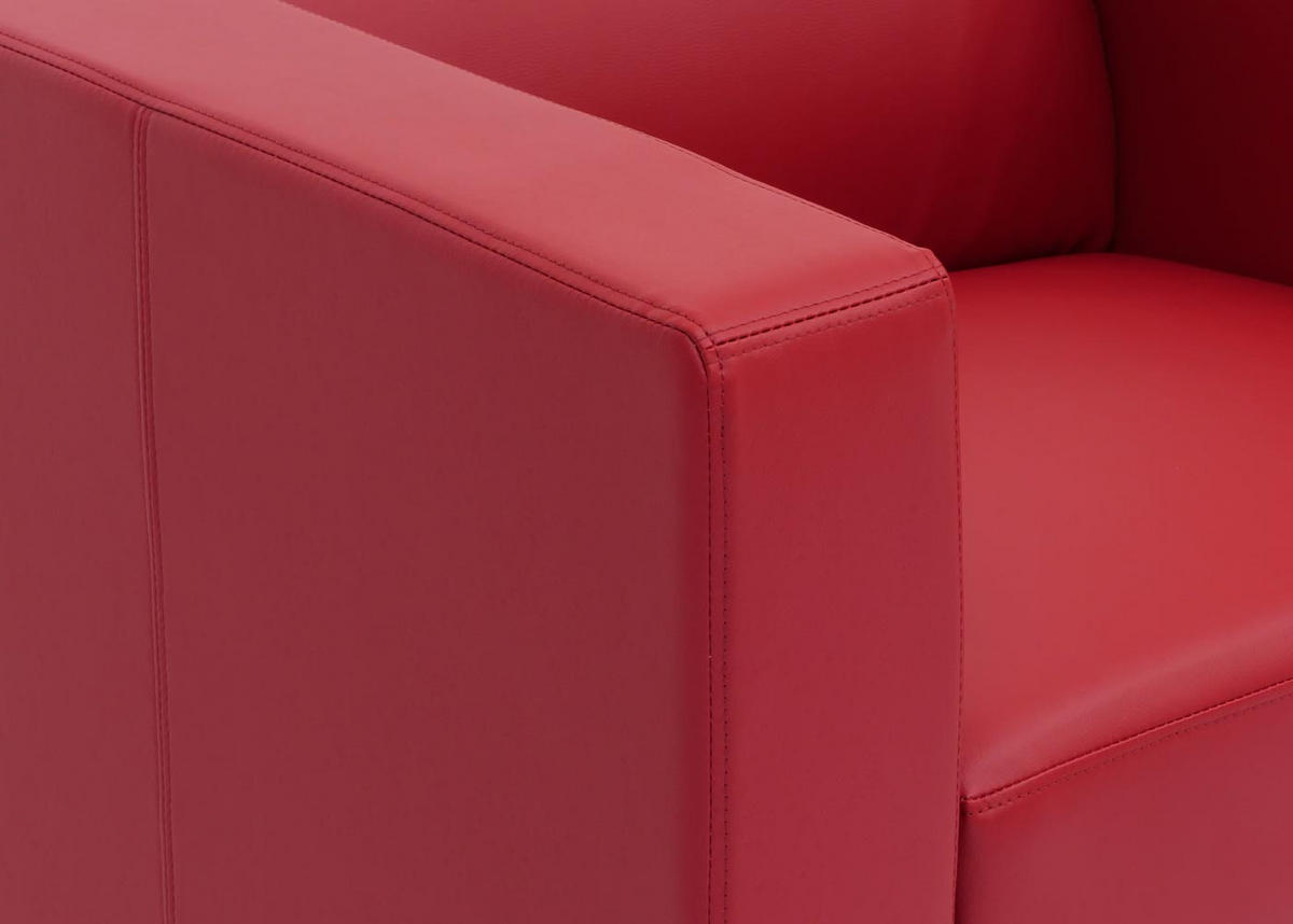 SESSEL LOUNGESESSEL Rot - Rot, Leder (86/70/75cm) - MCW