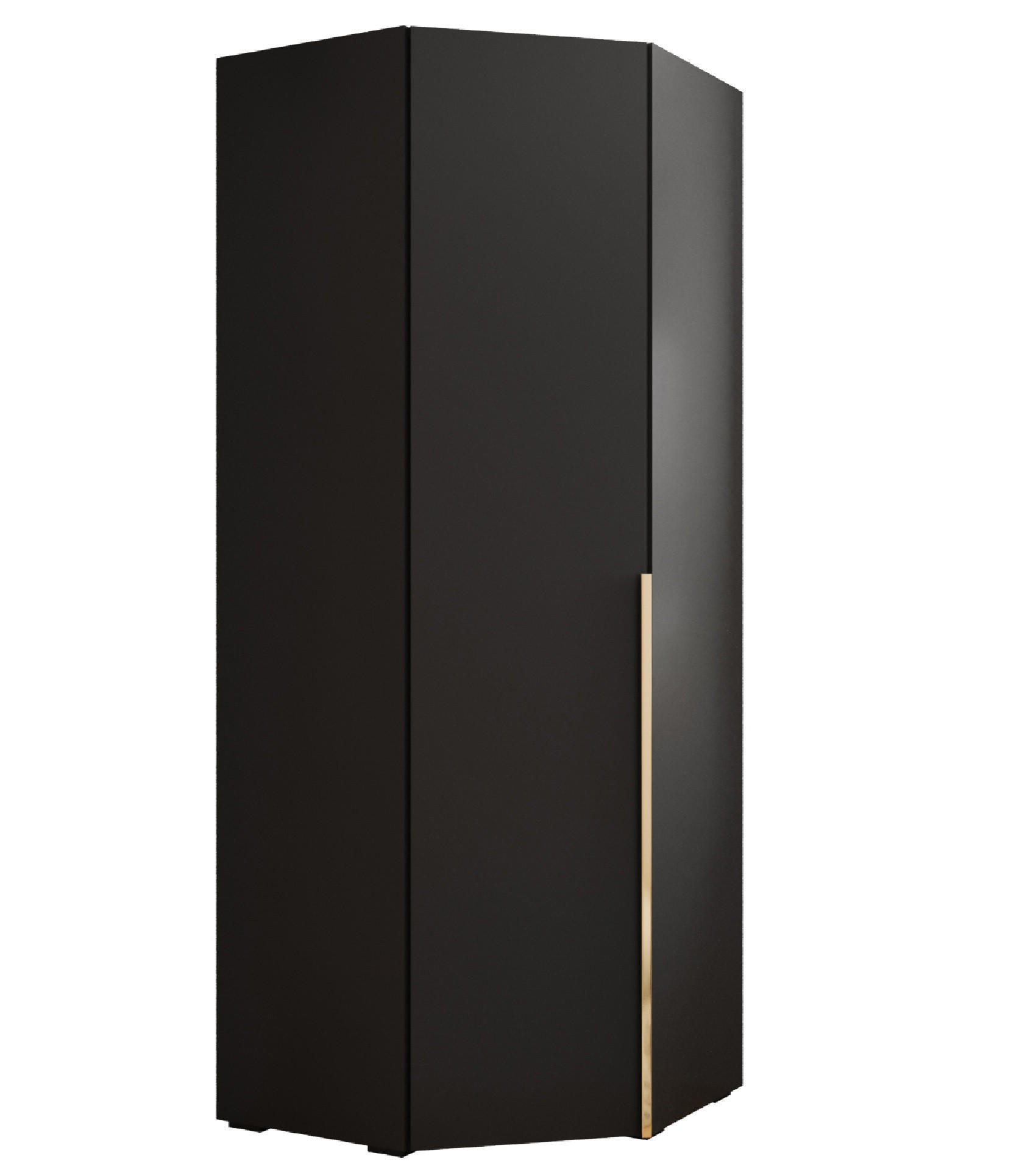 Möbel Kryspol Drehtürenschrank Schwarz, Gold 81.7x236.7x81.7 cm