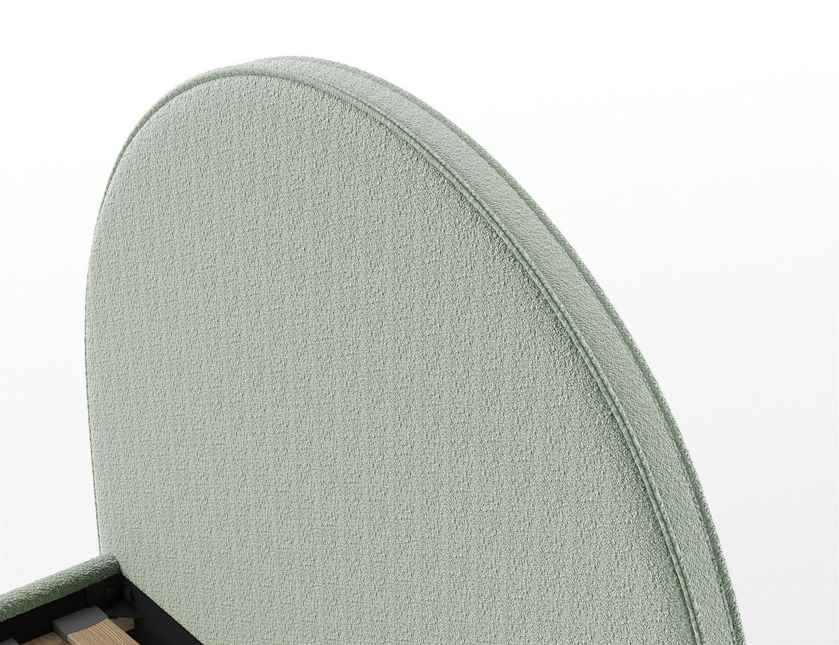 POLSTERBETT Karlotta 147x132x212 aus Holzwerkstoff in Grün - Grün, Holzwerkstoff (140/200cm) - 58aufmkessel