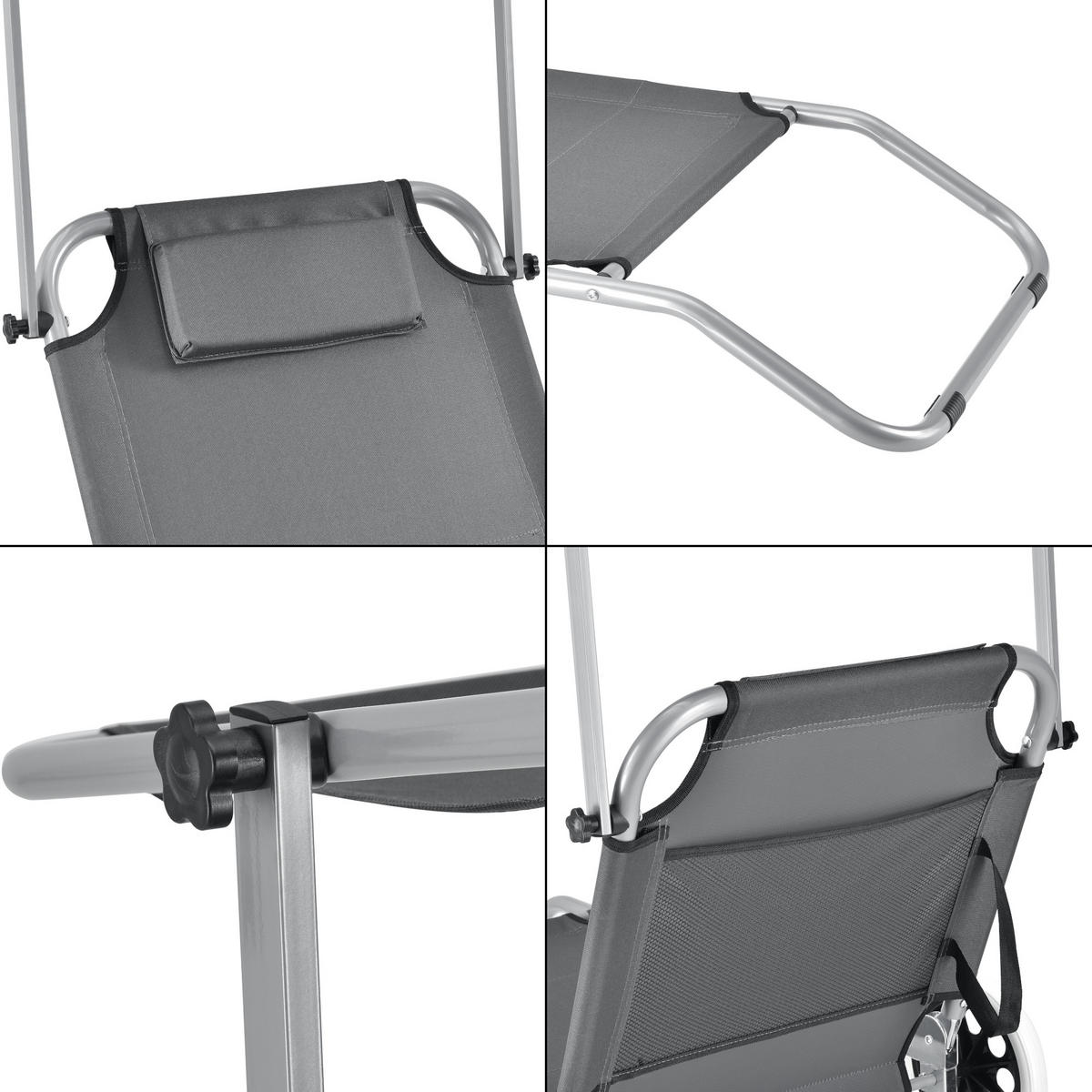 SONNENLIEGE Falun - Anthrazit, Metall (62/60/146cm) - casa.pro