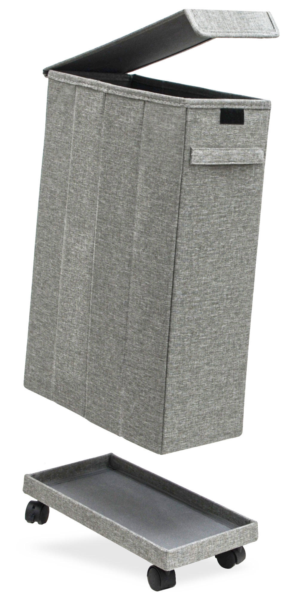 WÄSCHEKORB faltbar 19/40/60 Hellgrau mit Druck - Grau, Kunststoff (21/66/42cm) - Dunedesign