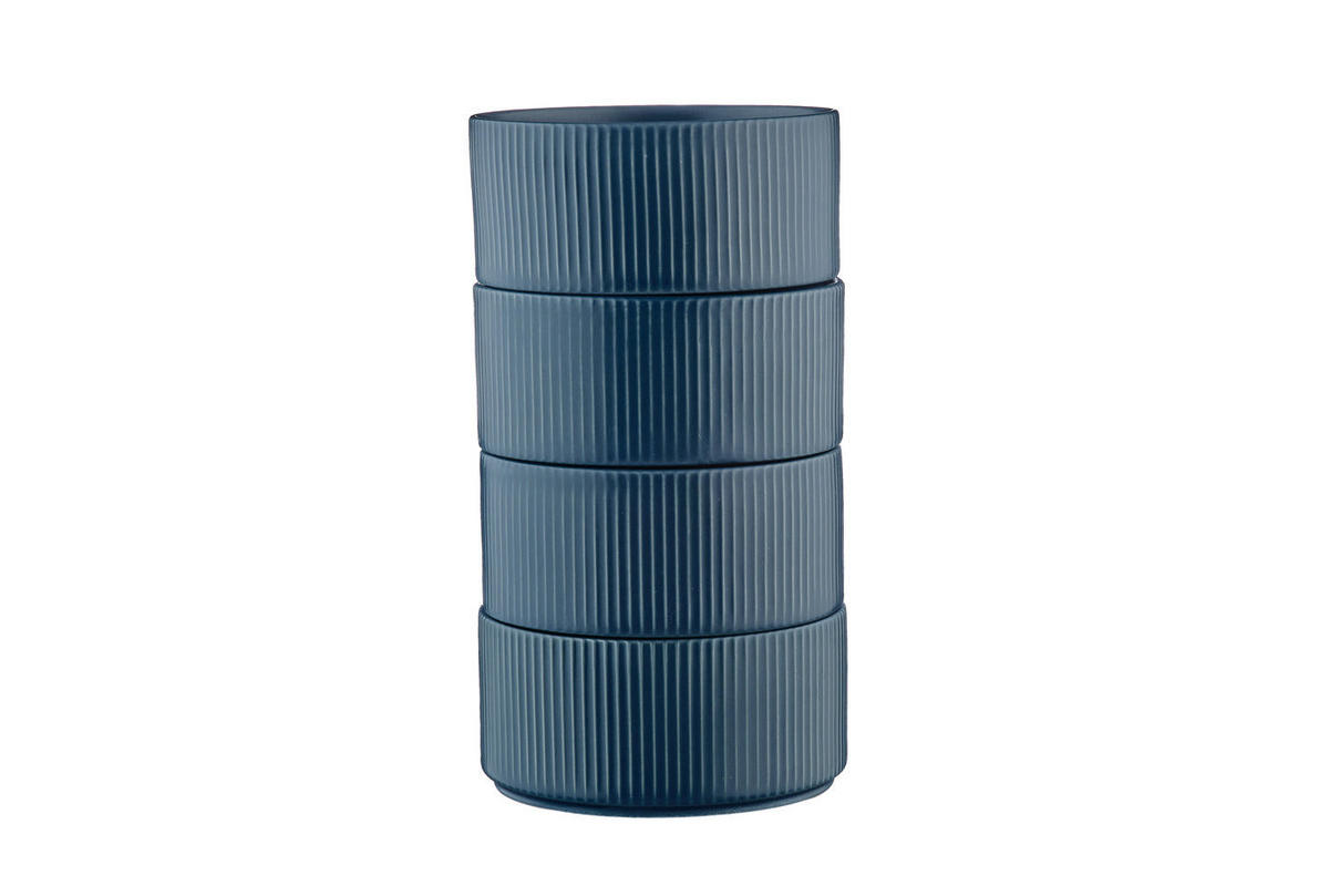 SCHALEN Scandi Ø12cm - 4er-Set - Marineblau - Blau, Keramik (12cm) - Björn