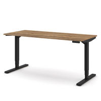 SCHREIBTISCH Elektrisch höhenverstellbarer Schreibtisch Y-Line Eiche Tabak Schwarz 160/70/62-127cm - Eiche Wotan/Schwarz, Holzwerkstoff/Metall (70/160/127cm) - ASSMANN